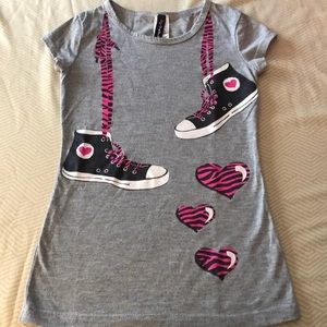 Lily Bleu Girls grey short sleeve top size 8